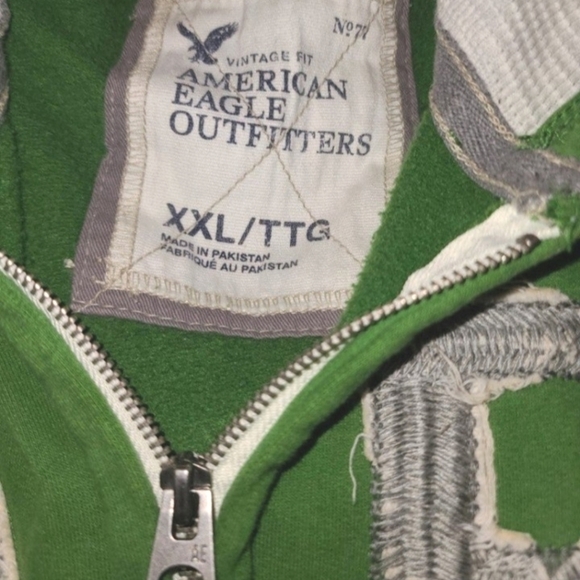 American Eagle Vintage Jacket boys2XL green front zipper Vintage fit - Picture 6 of 6